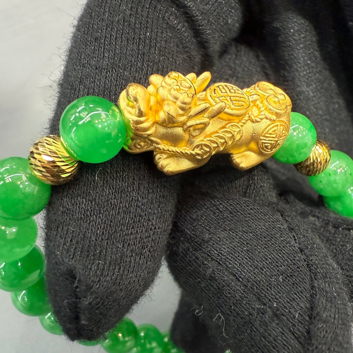 24K Pixiu Bracelet with Jade
