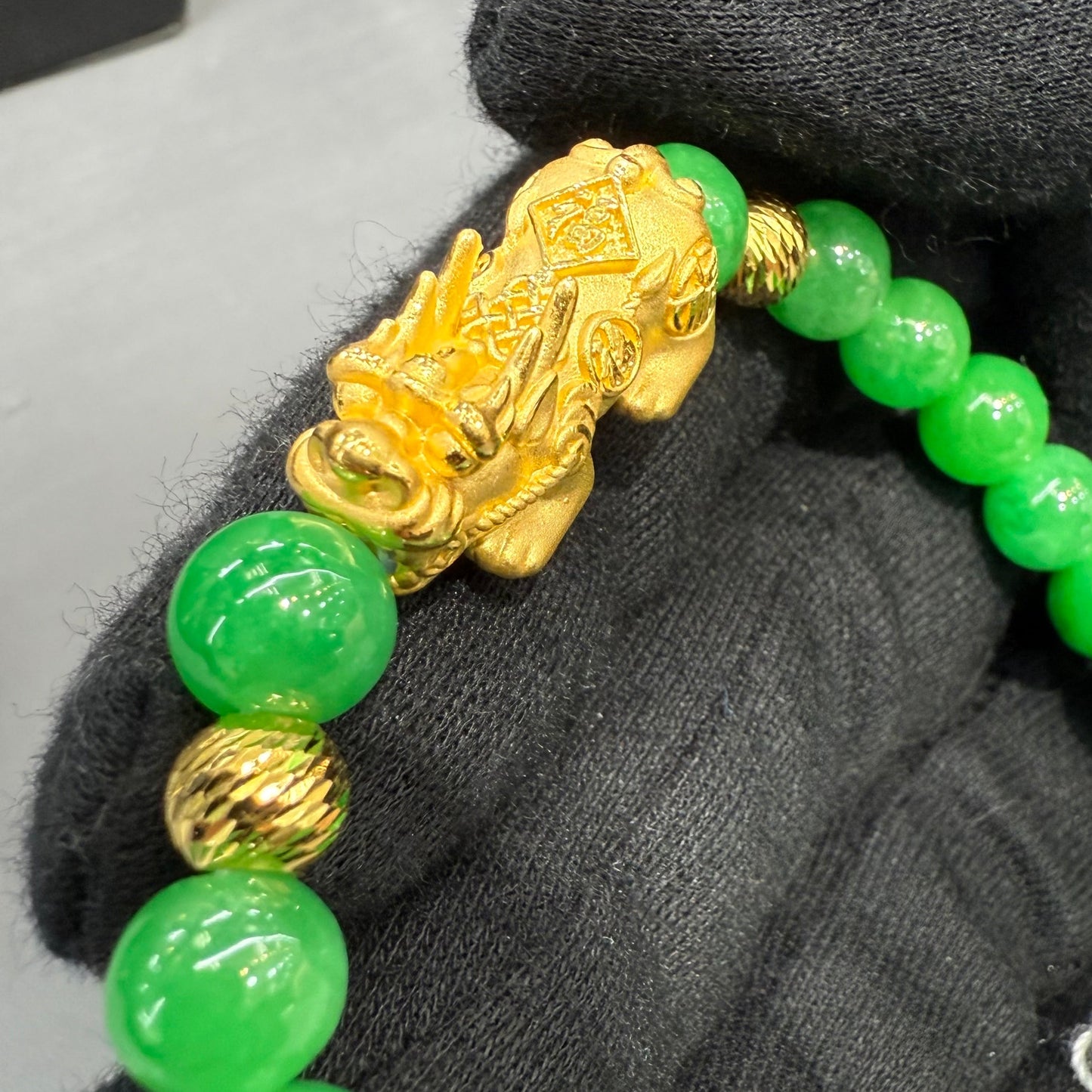 24K Pixiu Bracelet with Jade