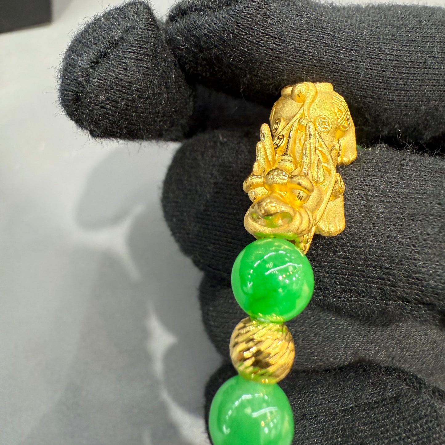 24K Pixiu Bracelet with Jade