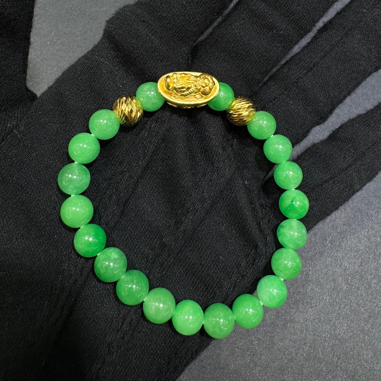 24K Pixiu Bracelet with Jade