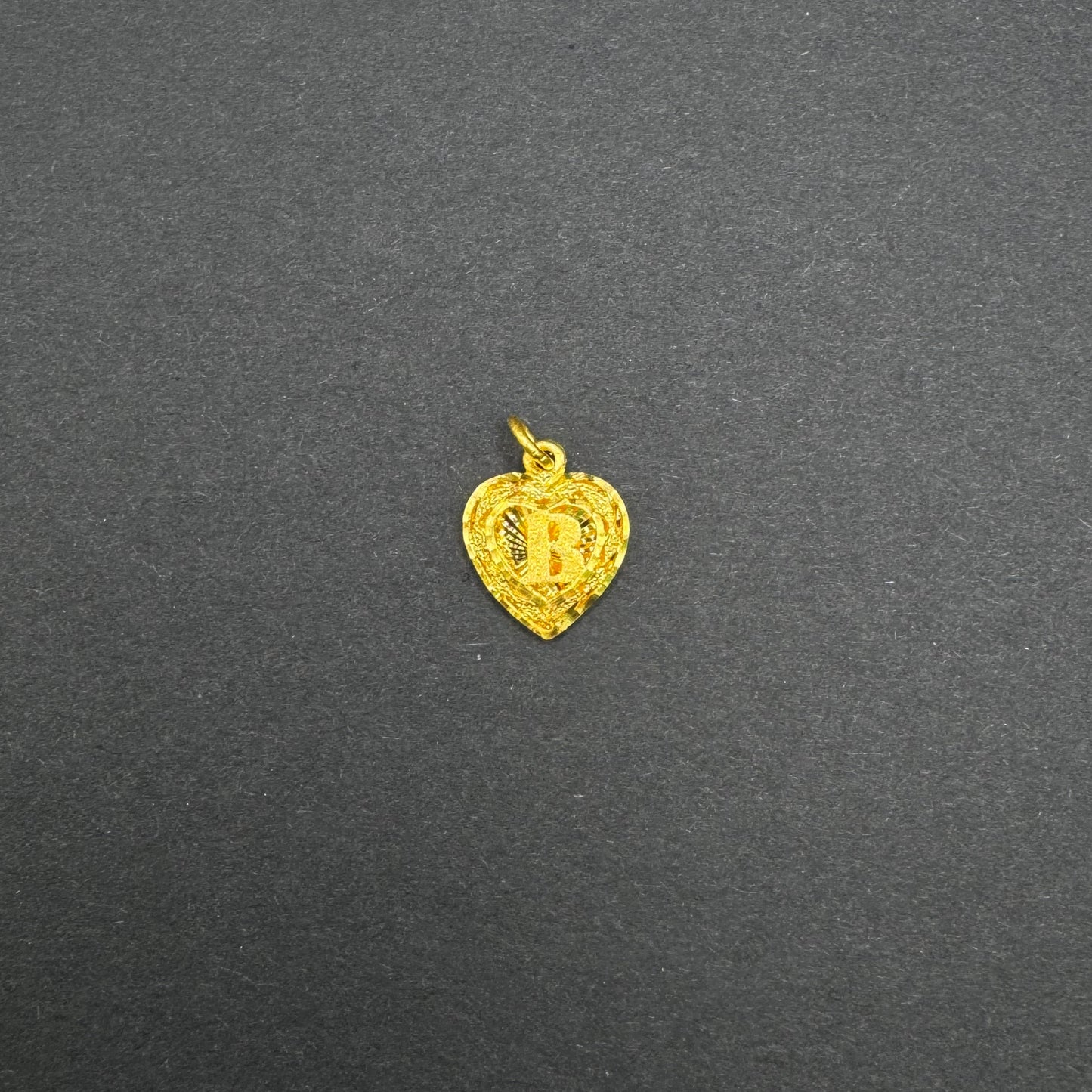 24k Small Initial Heart Pendant