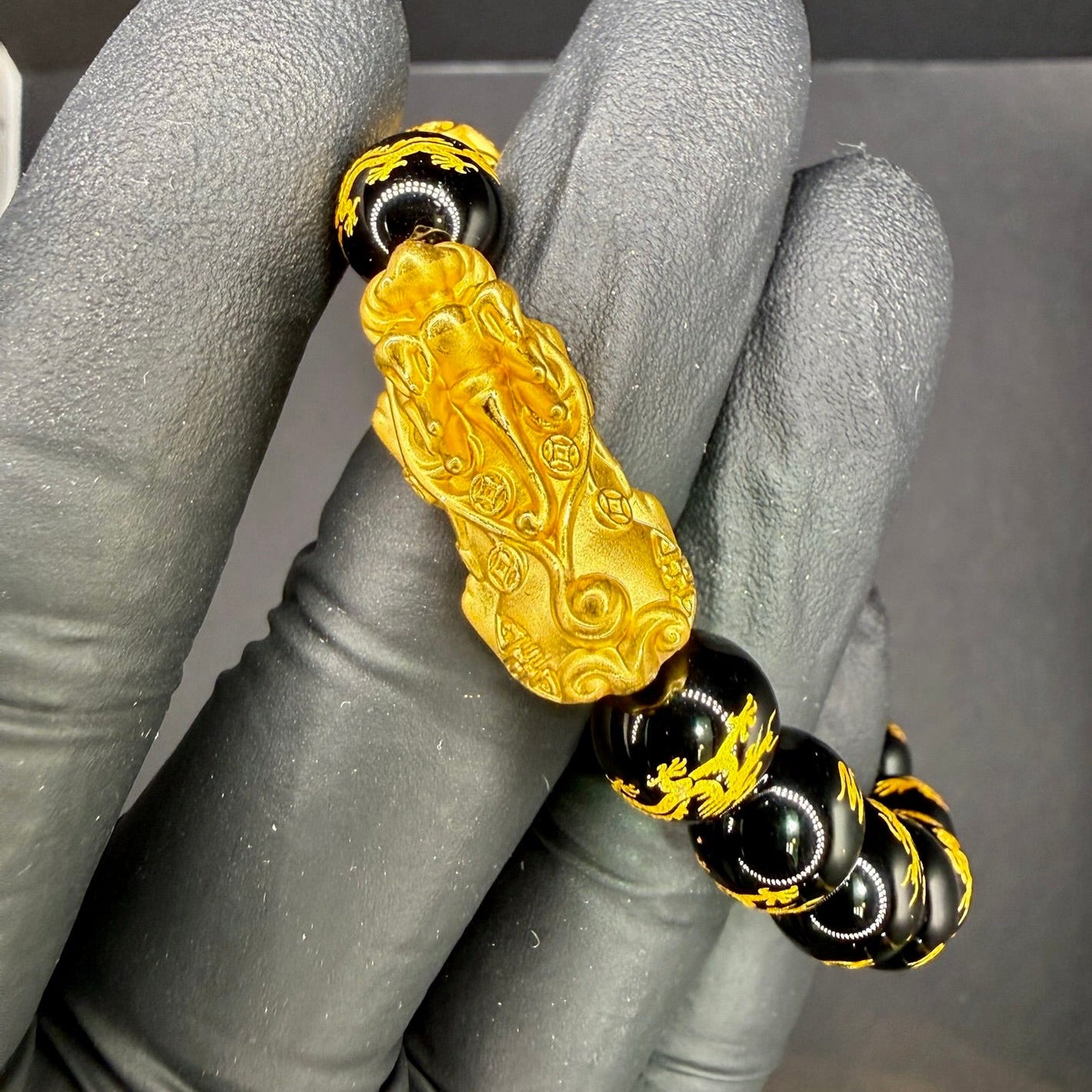 24K Black Pixiu Bracelet
