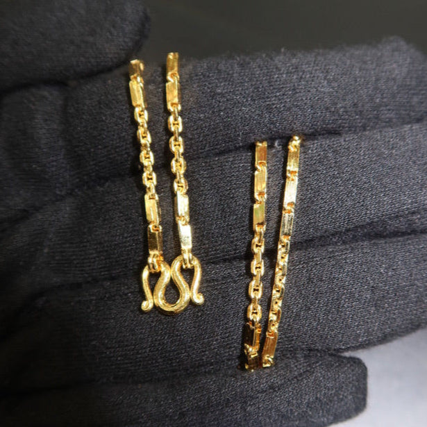 24k Rope and Box Necklace