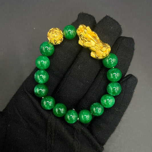 24K Green Pixiu Bracelet