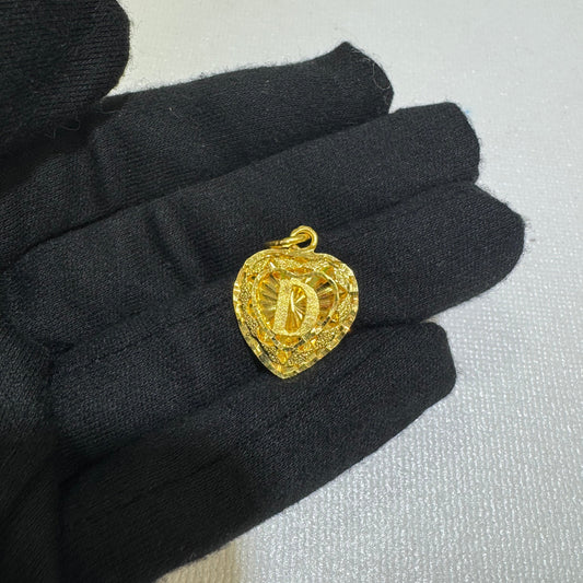 24k Initial Heart Pendant