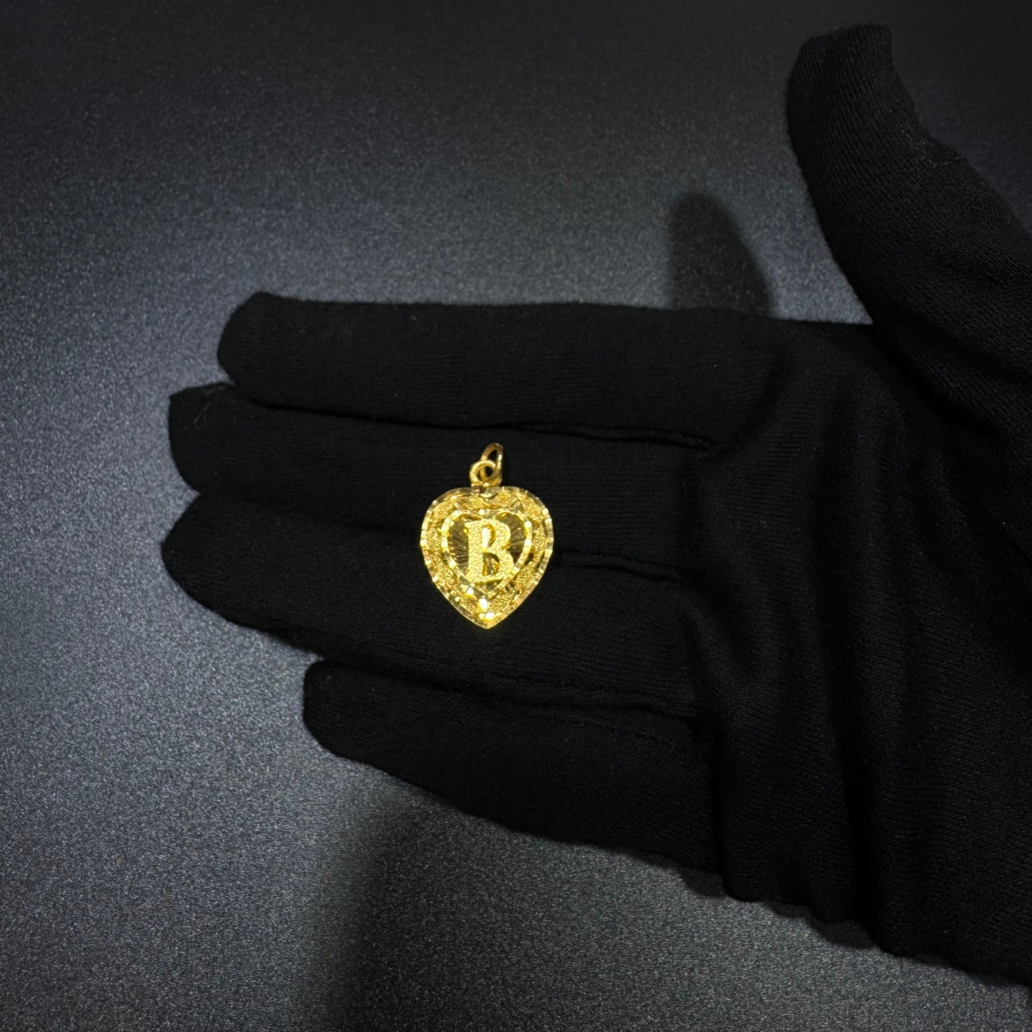 24k Initial Heart Pendant