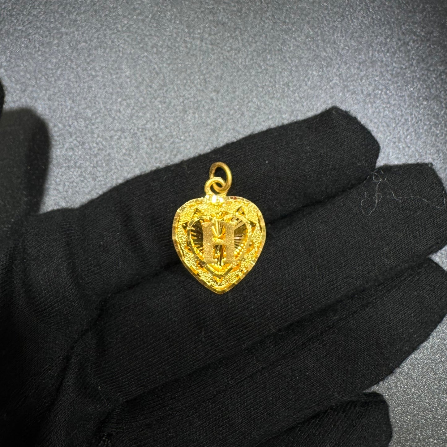 24k Initial Heart Pendant
