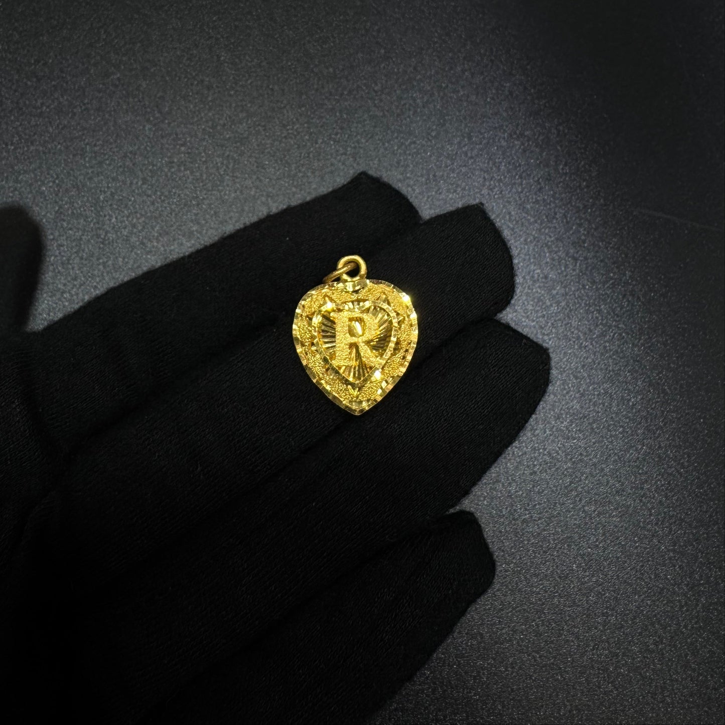 24k Initial Heart Pendant