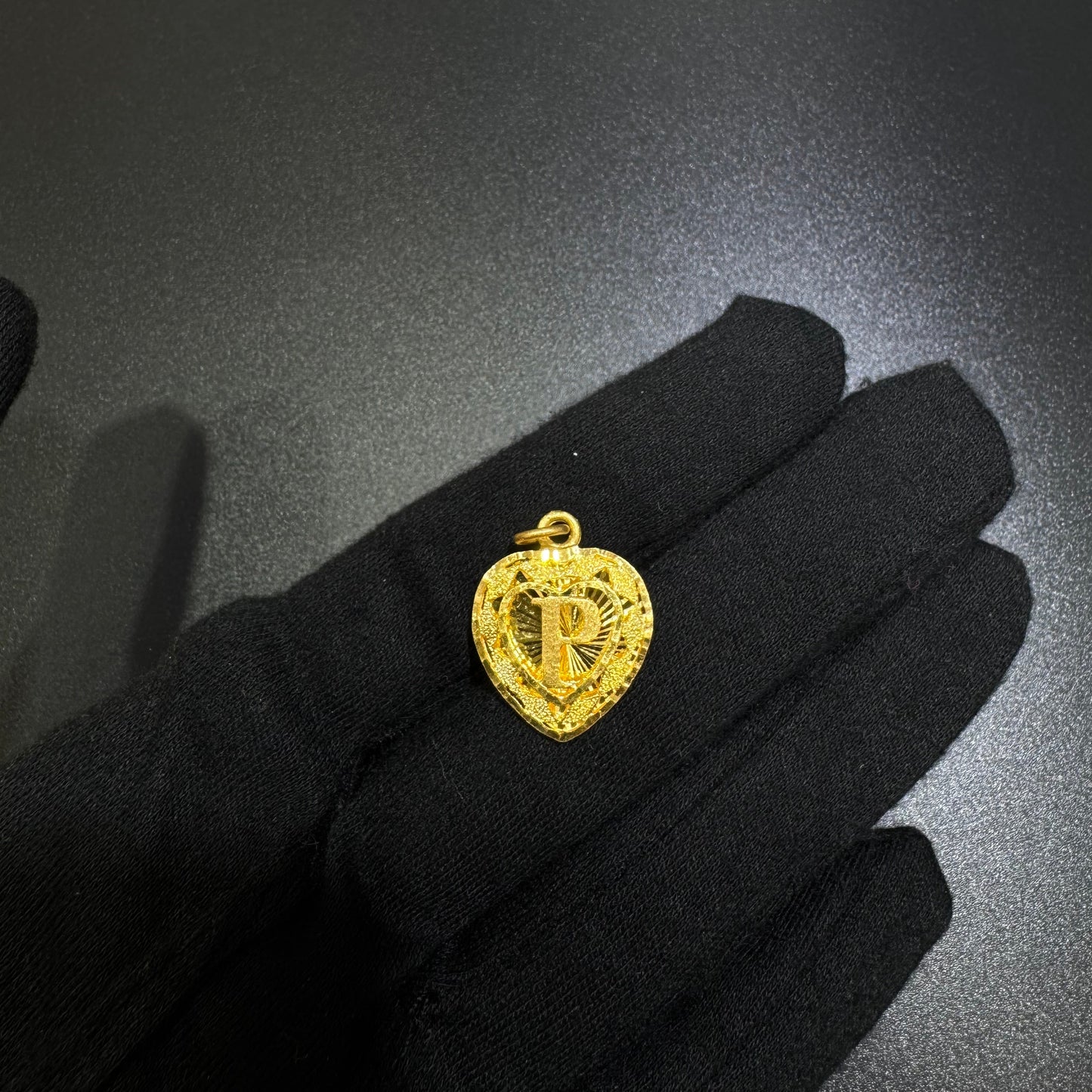 24k Initial Heart Pendant