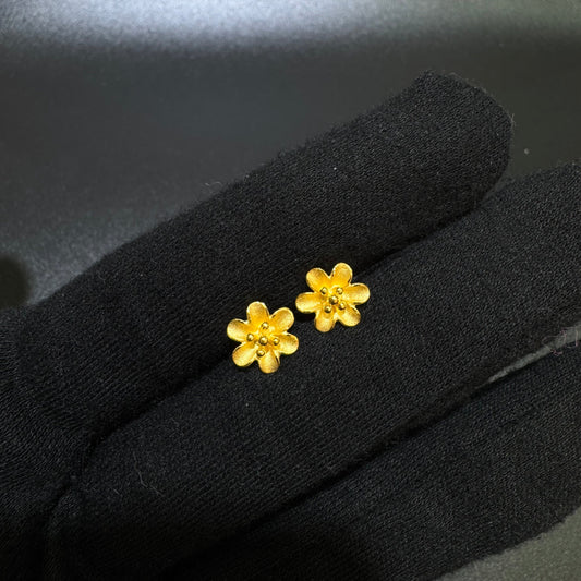 24k Dainty Flower Earrings