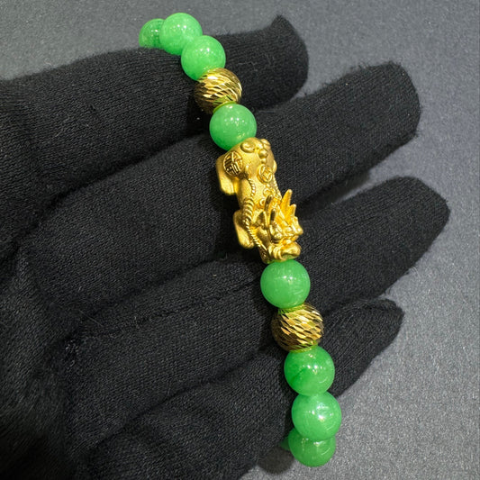 24K Pixiu Bracelet with Jade