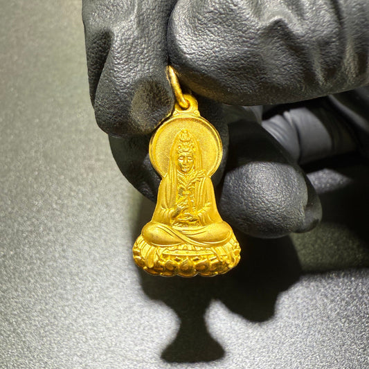 24k Guan Yin Pendant