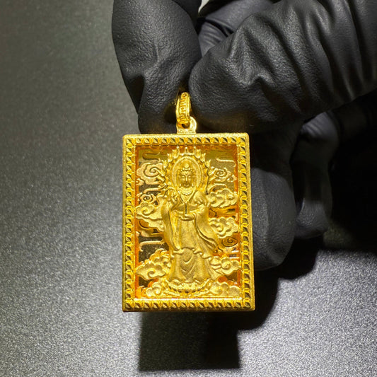 24k Frame Guan Yin pendant