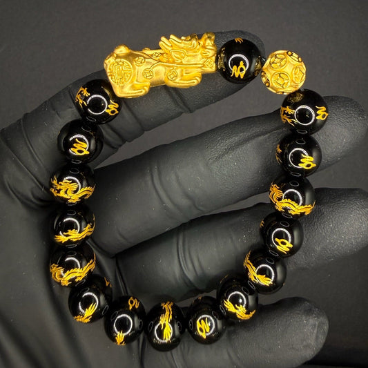 24K Black Pixiu Bracelet