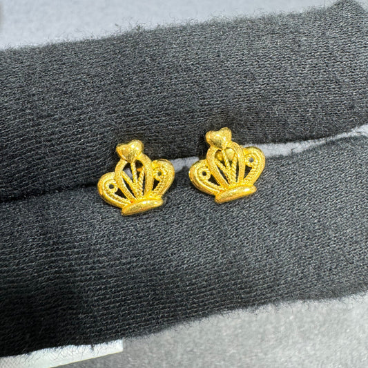 24K Crown Earrings